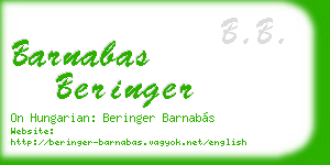 barnabas beringer business card