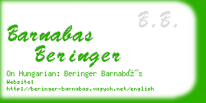 barnabas beringer business card